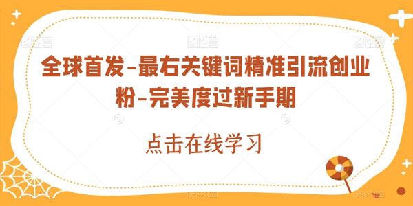 最右关键词精准引流创业粉：完美度过新手期 百度网盘下载