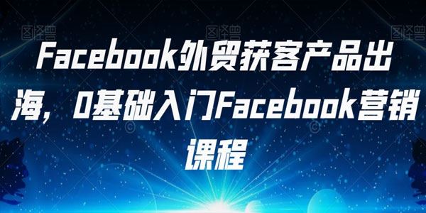 零基础入门Facebook外贸产品出海营销课 百度网盘下载