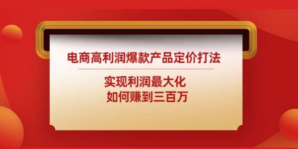 电商高利润爆款产品定价打法：实现利润最大化赚到300W 百度网盘下载