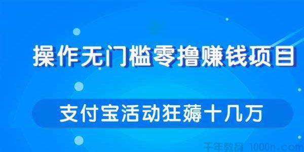 柚子操作无门槛零撸赚钱项目利用支付宝项目狂薅十几万