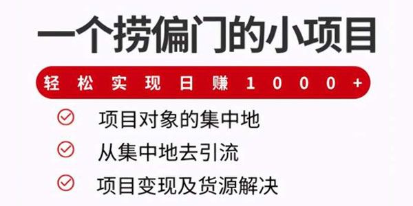 柚子合法捞偏门的小项目轻松实现日赚1000+