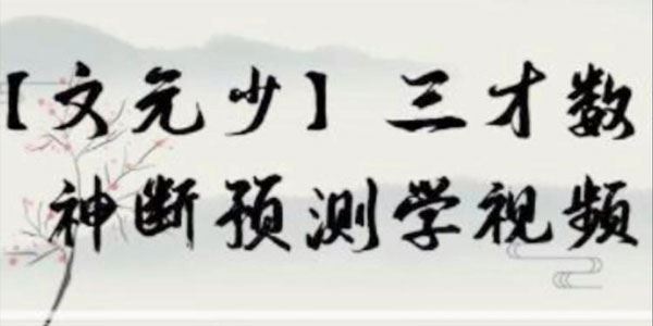 文元少《三才数字神断预测学视频课程》 百度网盘下载