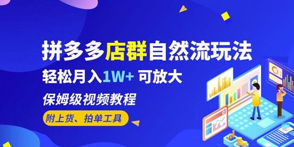 拼多多店群自然流保姆级教程 轻松月入过万含工具 百度网盘下载