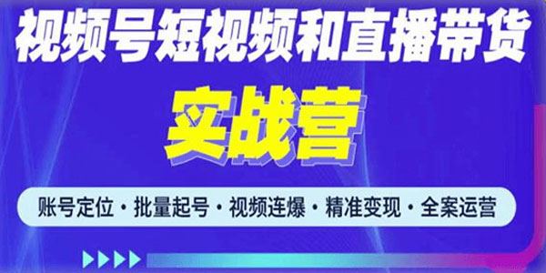 2023最新微信视频号引流和变现全套运营实战课 百度网盘下载