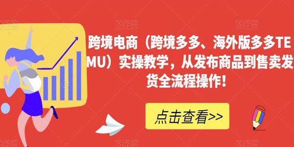 跨境电商TEMU实操教学：从发布售卖发货全流程操作 百度网盘下载