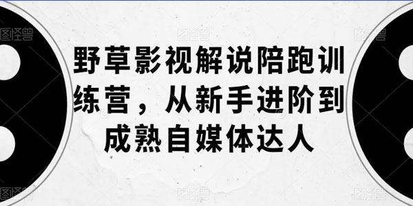 野草影视解说陪跑训练营：从新手进阶到成熟自媒体达人 百度网盘下载