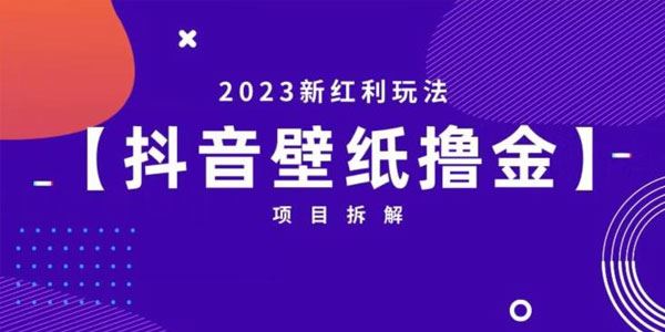 抖音壁纸小程序创作者撸金项目：2023新红利玩法项目拆解 百度网盘下载