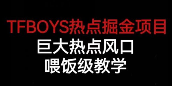 TFBOYS热点掘金保姆级课程：热点风口项目 百度网盘下载