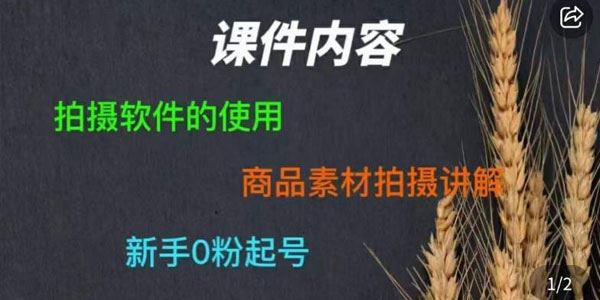 零食短视频素材拍摄课：新手​起号软件使用素材讲解 百度网盘下载