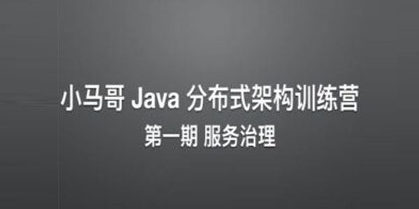 小马哥《Java分布式架构训练营》第1期服务治理 百度网盘下载