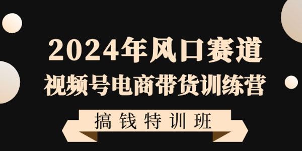 2024年风口赛道：视频号电商带货训练营搞钱特训班