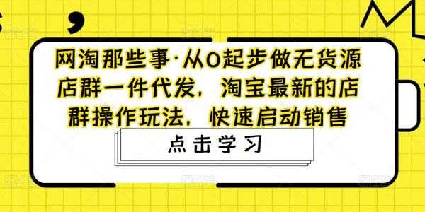 网淘那些事《淘宝从0起步做无货源店群一件代发》 百度网盘下载