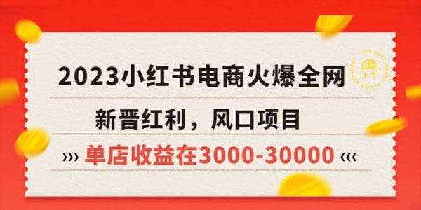 2023小红书电商火爆全网：风口项目单店收益在3000+ 百度网盘下载