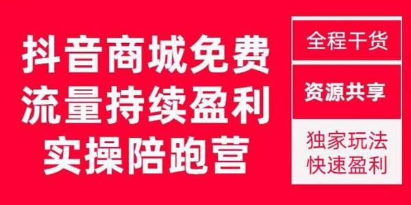 抖音商城搜索持续盈利陪跑成长营 百度网盘下载