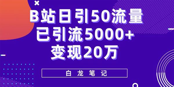 白龙笔记：B站实战引流课 每日引流50+