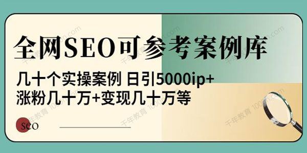 白杨全网SEO可参考案例库几十个实操案例[课件]