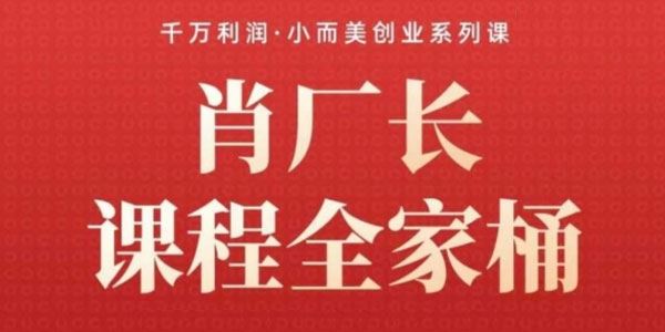 肖厂长课程全家桶：小而美创业系列课 百度网盘下载