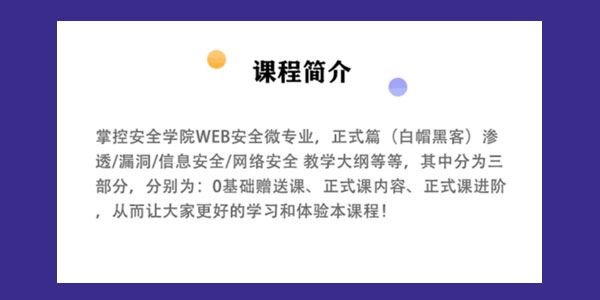 掌控-web安全工程师高薪正式班13期 2022年 百度网盘下载