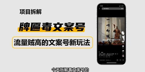 2023抖音快手毒文案新玩法：牌匾文案号起号快易变现 百度网盘下载